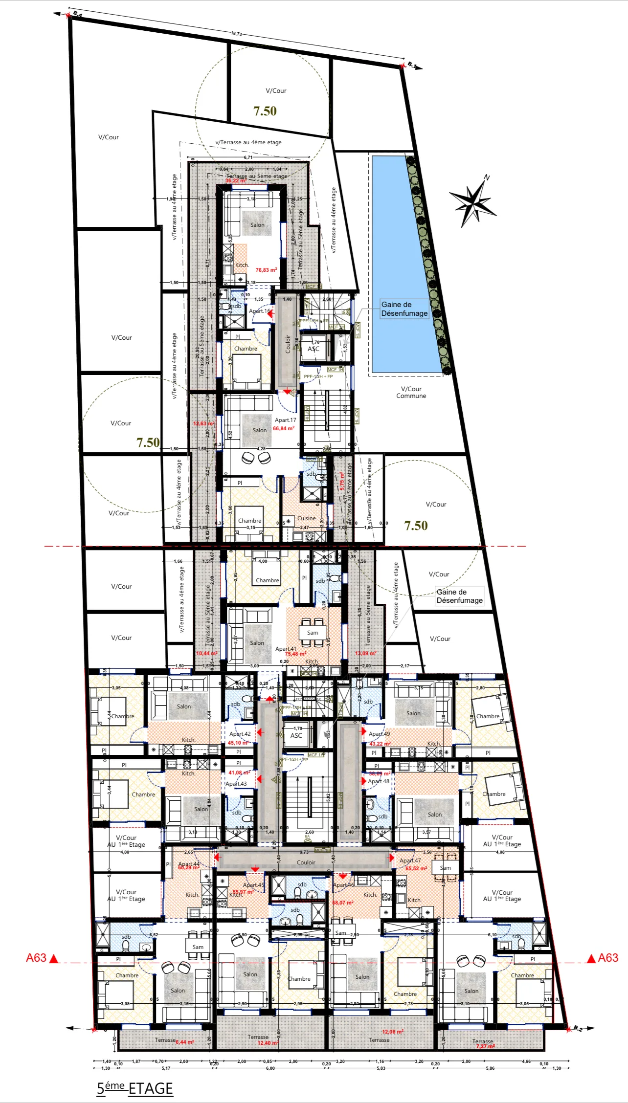 Projet de studios neufs avec piscine et Gym l'Hivernage - Photo 25