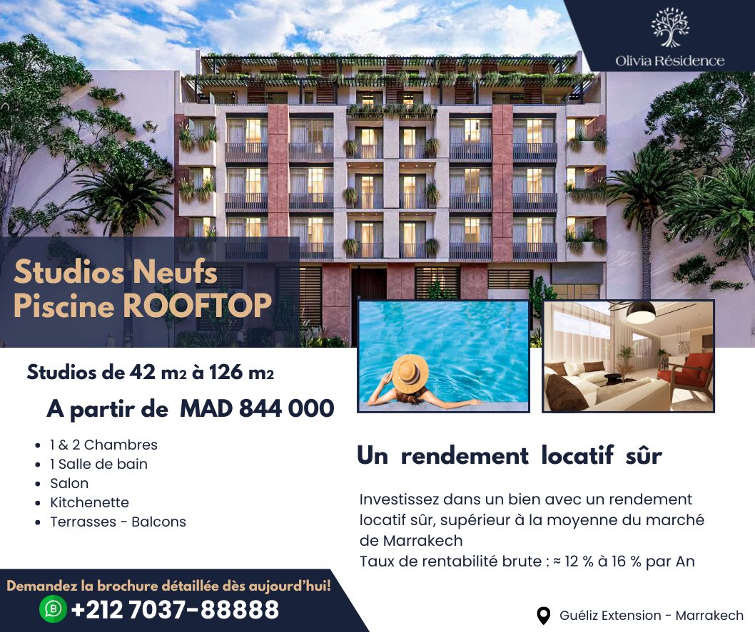 Appartement meublé neuf à louer à marrakech longue durée victor Hugo - Photo 11